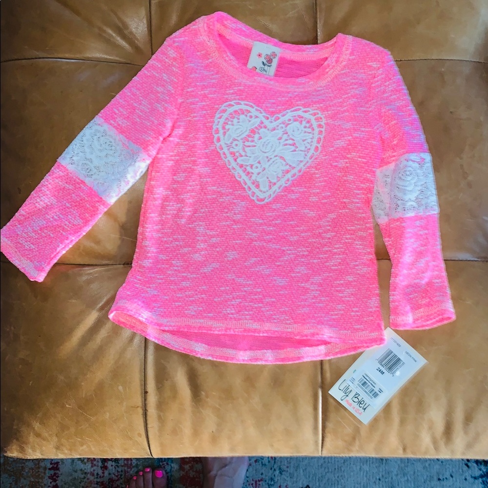 Lily Blue Long sleeve pink top 24M